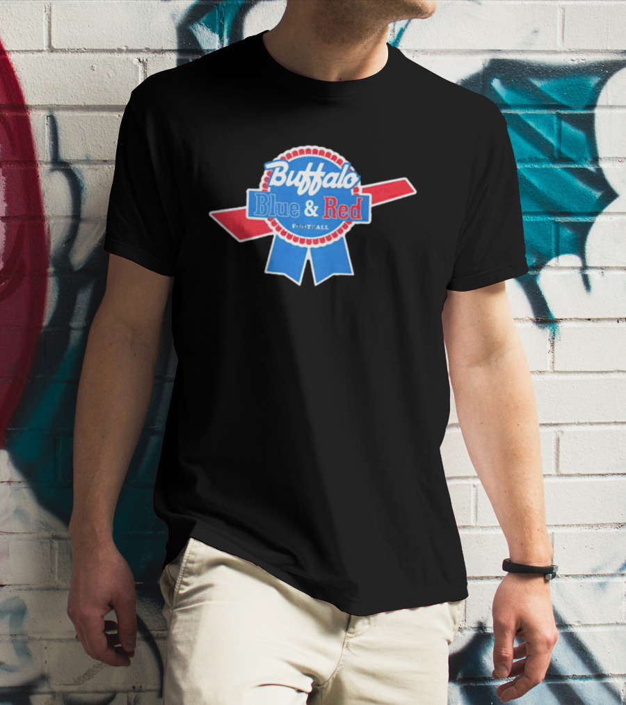 Buffalo Blue And Red Football Logo Emblem T-Shirt