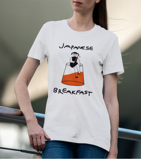 Japanese Breakfast Juice Girl Sitting On Orange Drink T-Shirt