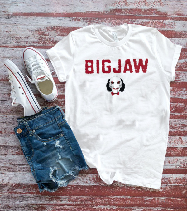 Jigsaw Big Jaw Red Text With Puppet T-Shirt
