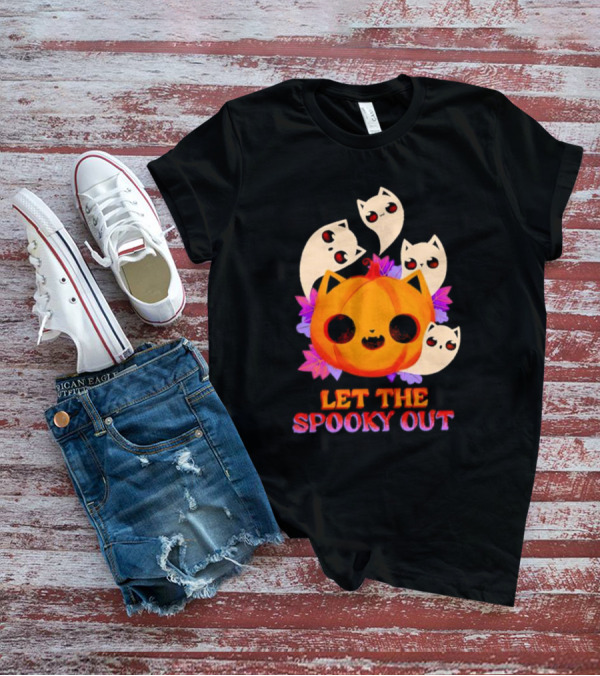 Let The Spooky Out Cute Pumpkin Halloween Ghosts T-Shirt