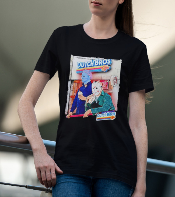 Michael Myers Jason Voorhees Dutch Bros Coffee Scene T-Shirt