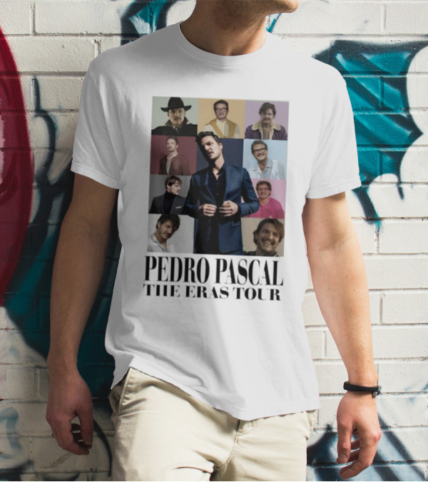 Pedro Pascal The Eras Tour Collage Portraits Multicolor Outfits T-Shirt