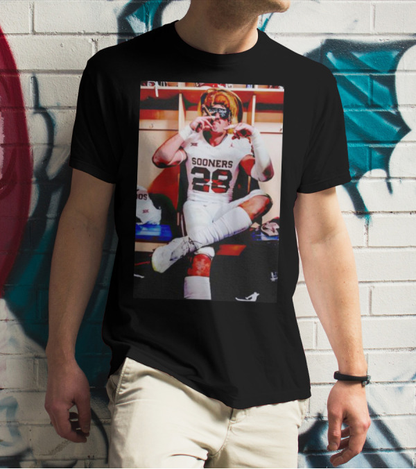 Sooners 28 Danny Stutsman Red River Rivalry Football Locker Room Image T-Shirt