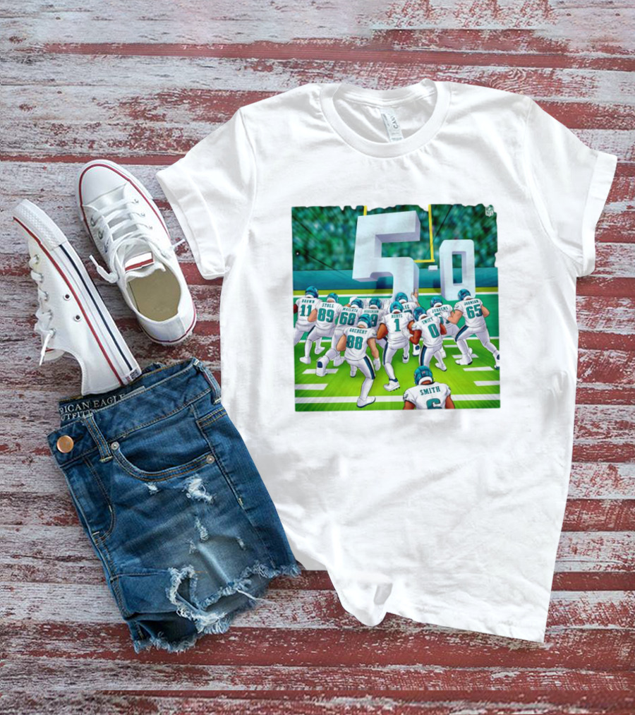 5-0 Brotherly Shove Undefeated Philadelphia Eagles Team Formation T-Shirt