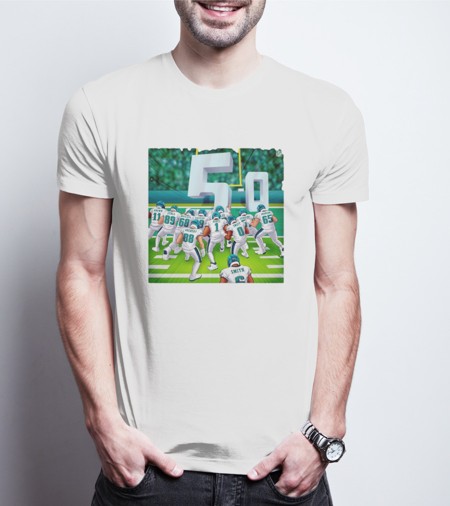 5-0 Brotherly Shove Undefeated Philadelphia Eagles Team Formation T-Shirt