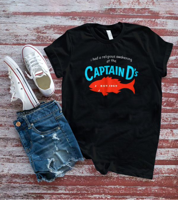 Captain D's Religious Awakening Est. 1969 With Red Fish T-Shirt