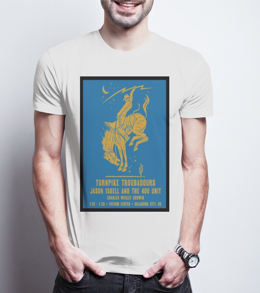 Turnpike Troubadours Jason Isbell And The 400 Unit Charles Wesley Godwin January 19th-20th Paycom Center Oklahoma City T-Shirt