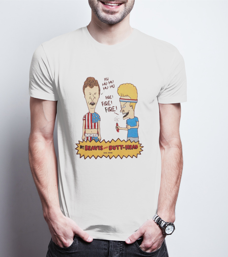 MTV Beavis And Butt-Head Fireworks Fire Fire T-Shirt