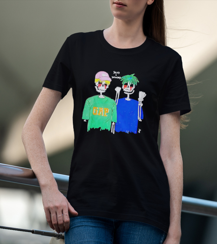 Dead And Detached Peep And Tracy Skeletons Wearing GAP T-Shirt