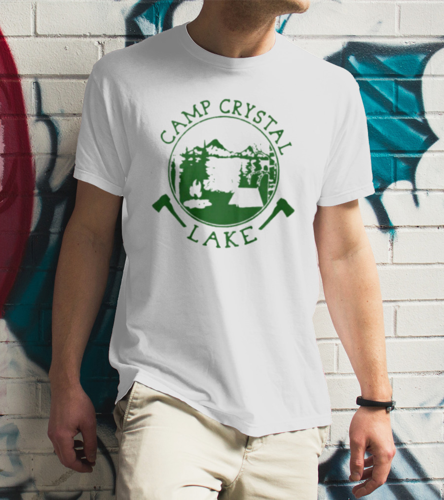 Camp Crystal Lake Horror Icon Reflection In The Woods T-Shirt
