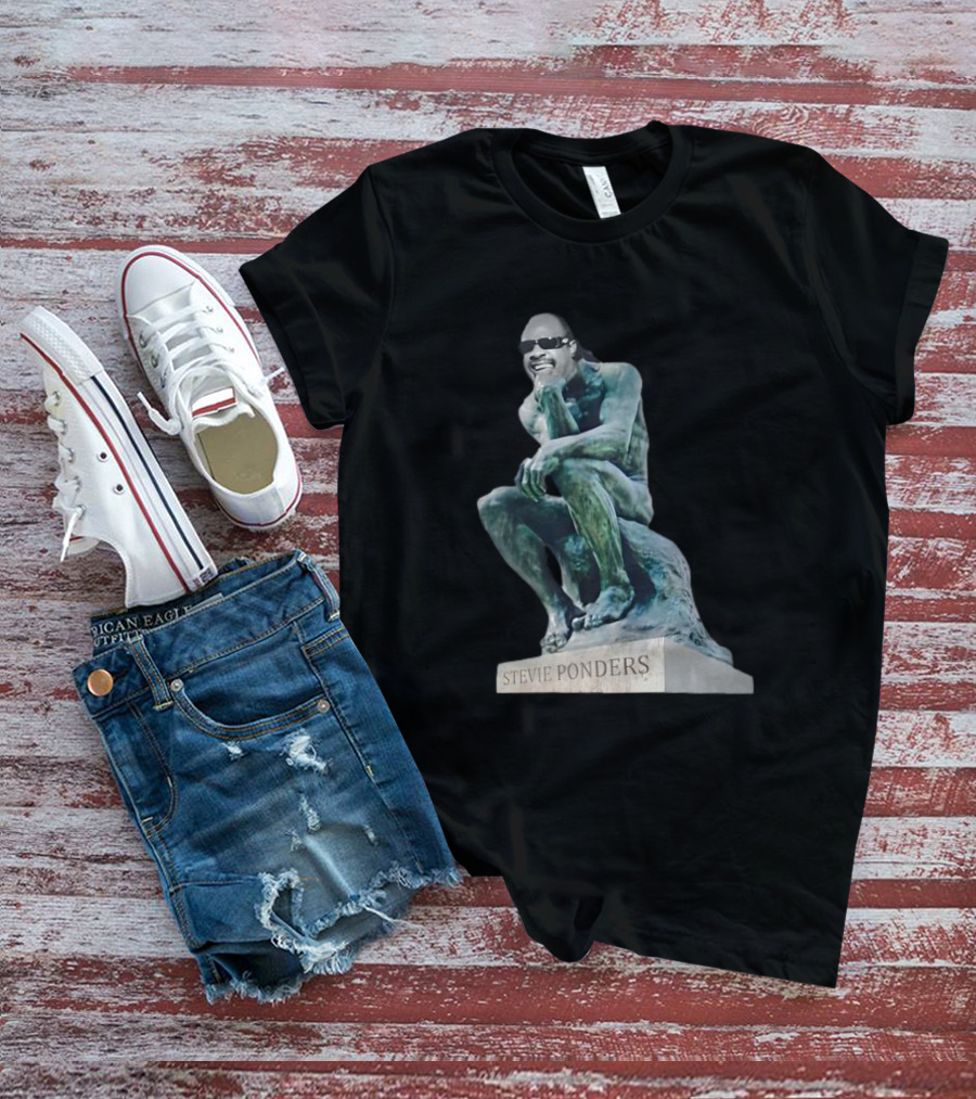 Stevie Ponders Roman Statue Stevie Wonder Pun T-Shirt