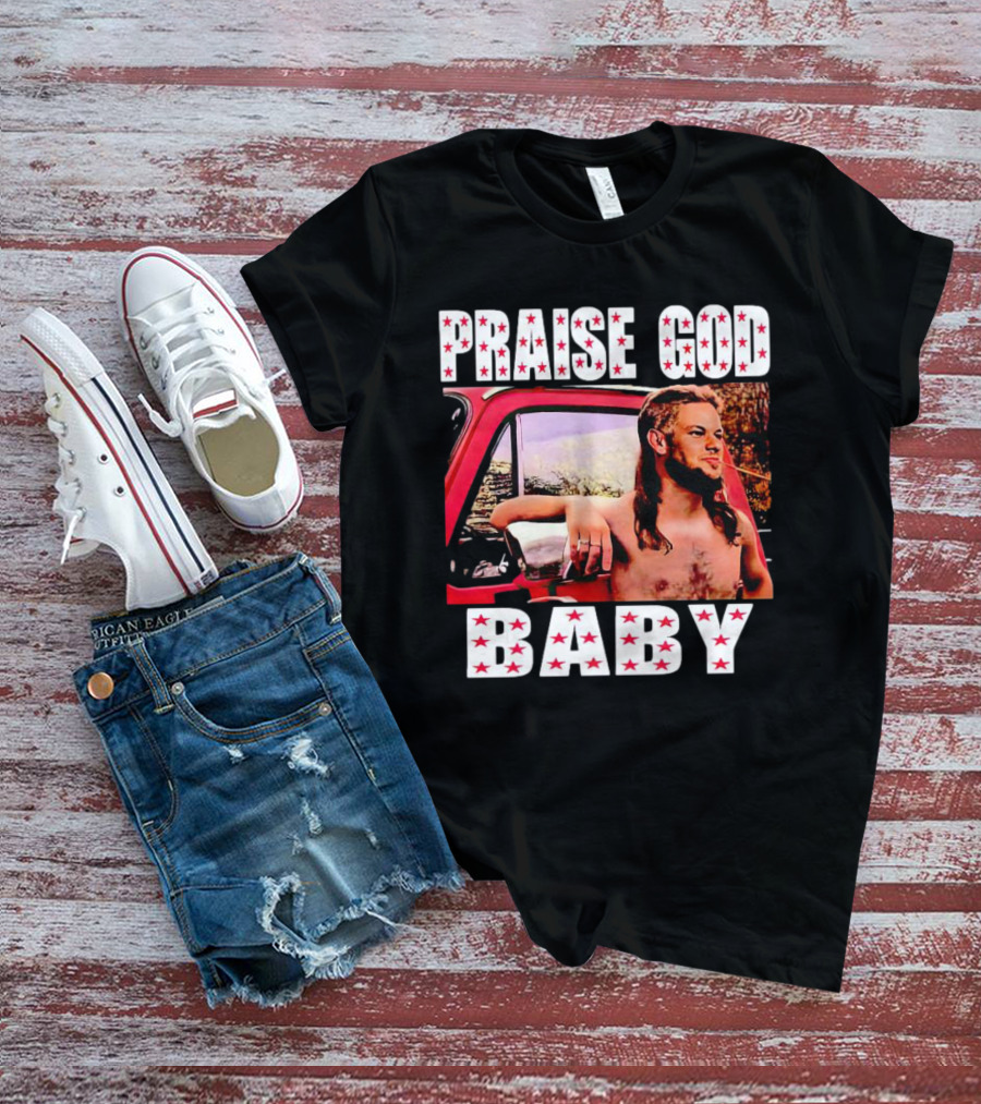 Theo Von Praise God Baby Red Truck Star T-Shirt