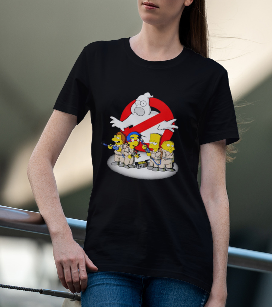 The Simpsons Homer Ghostbusters Parody With Bart And Friends In Uniforms T-Shirt