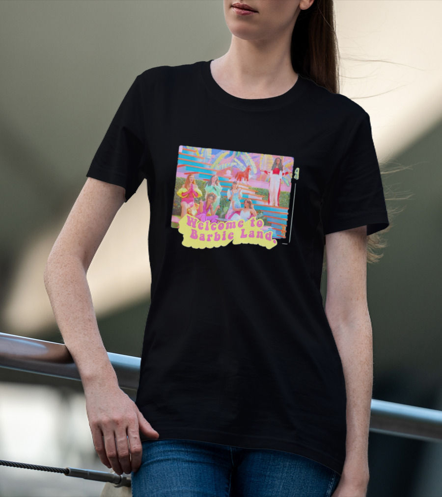 Welcome To Barbie Land Pastel Paradise With Friends T-Shirt
