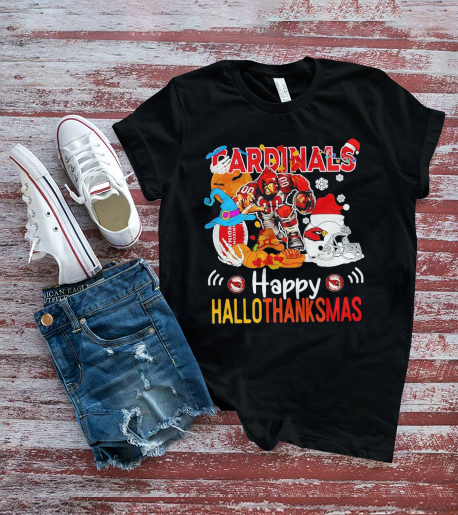Cardinals Mascot 88 Happy Hallothanksmas Arizona T-Shirt