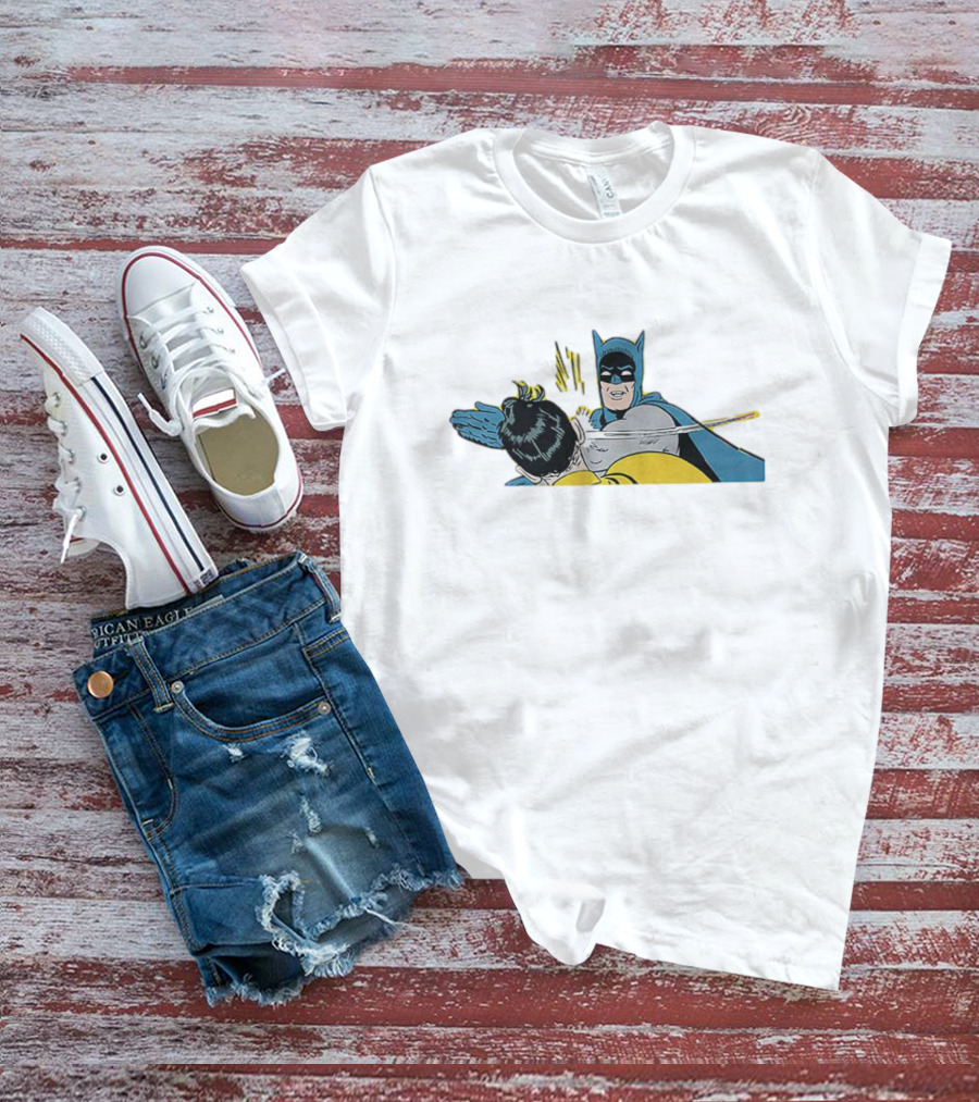 Batman Slapping Robin Comic Classic Meme Panel T-Shirt
