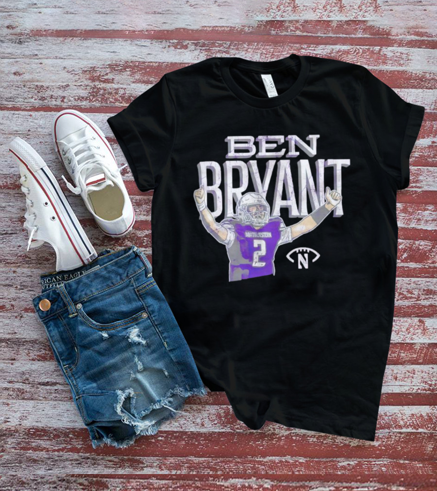 Ben Bryant Northwestern Football Player Number 2 Victory Pose T-Shirt