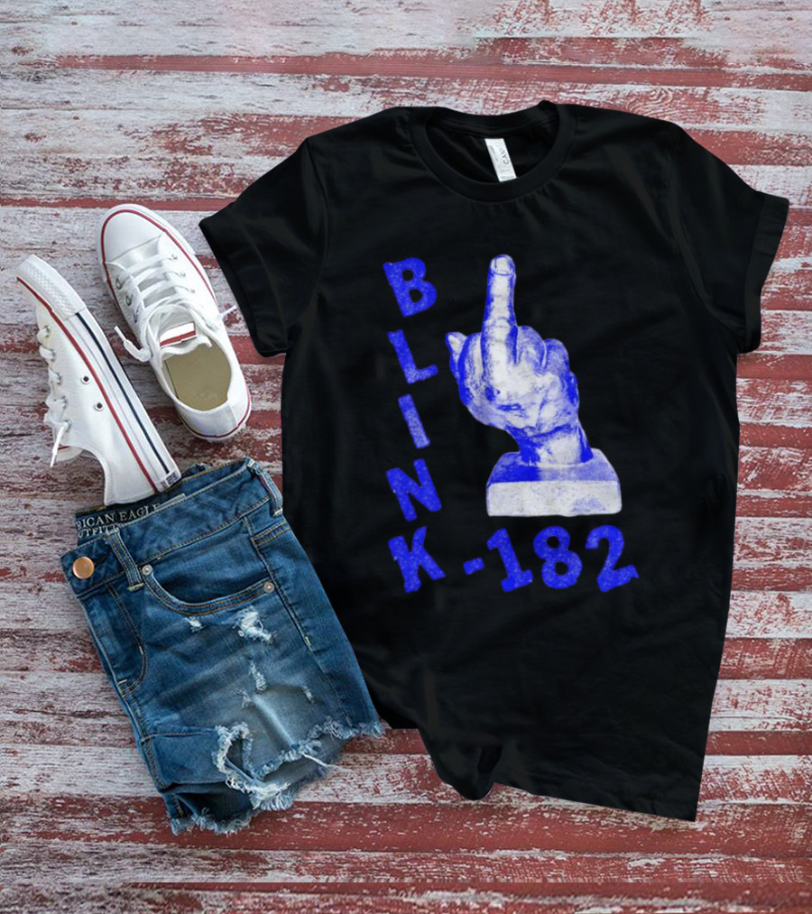 BLINK 182 Middle Finger Statue Gesture T-Shirt