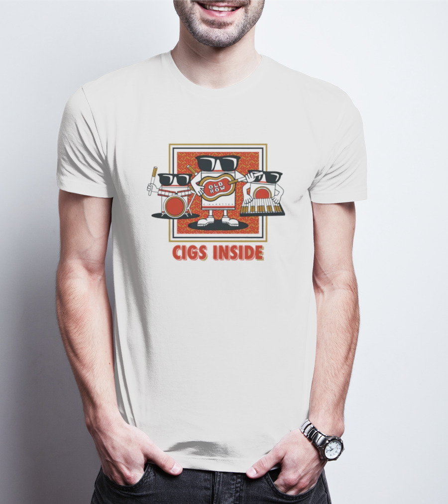 Cigs Inside Guitar Band With Sunglasses And Instruments T-Shirt