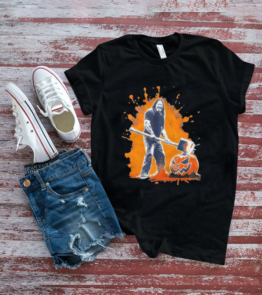Danny Trejo Hammer Pumpkin Smashing Halloween Bash Iconic T-Shirt