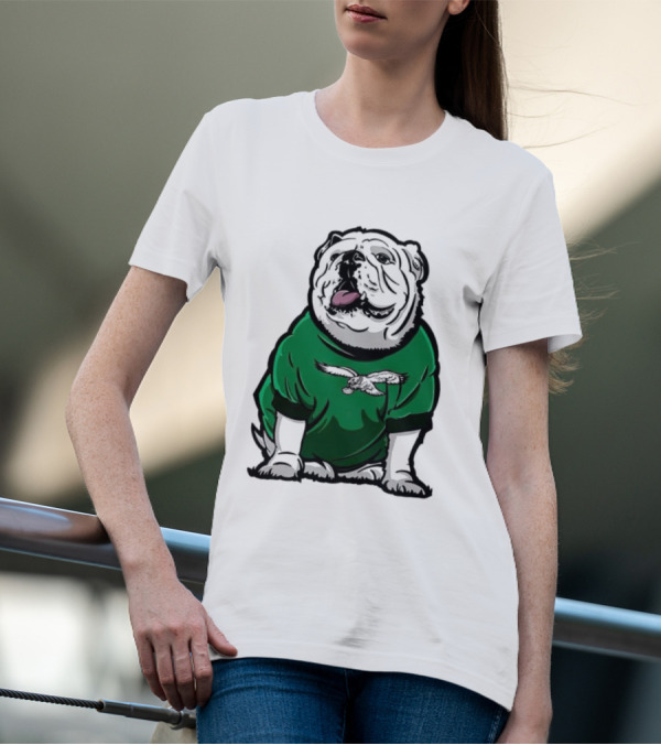 Dawg In Philadelphia Eagles Green Mascot Shirt With Bulldog And Eagle T-Shirt