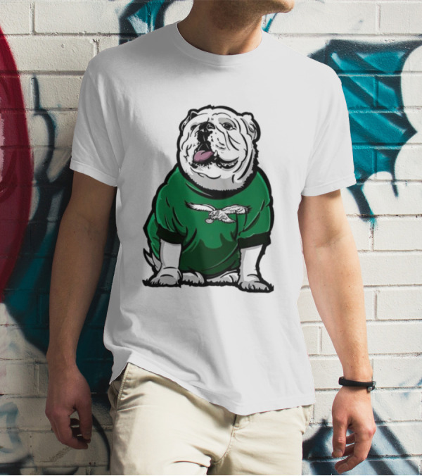 Dawg In Philadelphia Eagles Green Mascot Shirt With Bulldog And Eagle T-Shirt