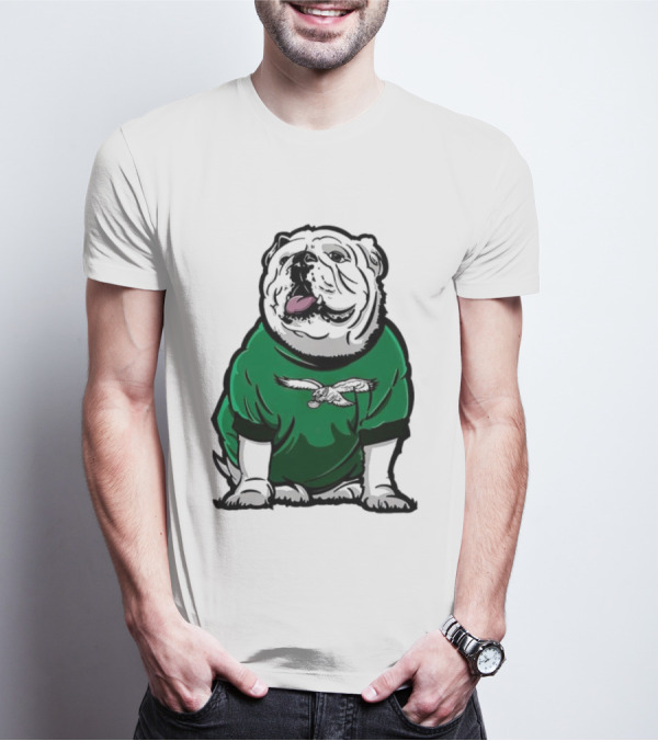 Dawg In Philadelphia Eagles Green Mascot Shirt With Bulldog And Eagle T-Shirt
