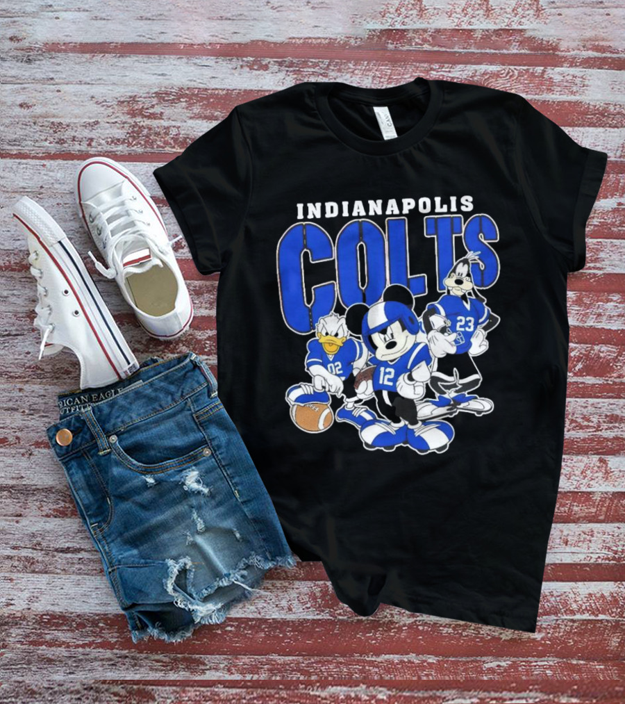 Indianapolis Colts Disney Mickey Donald Duck Goofy Football Team T-Shirt