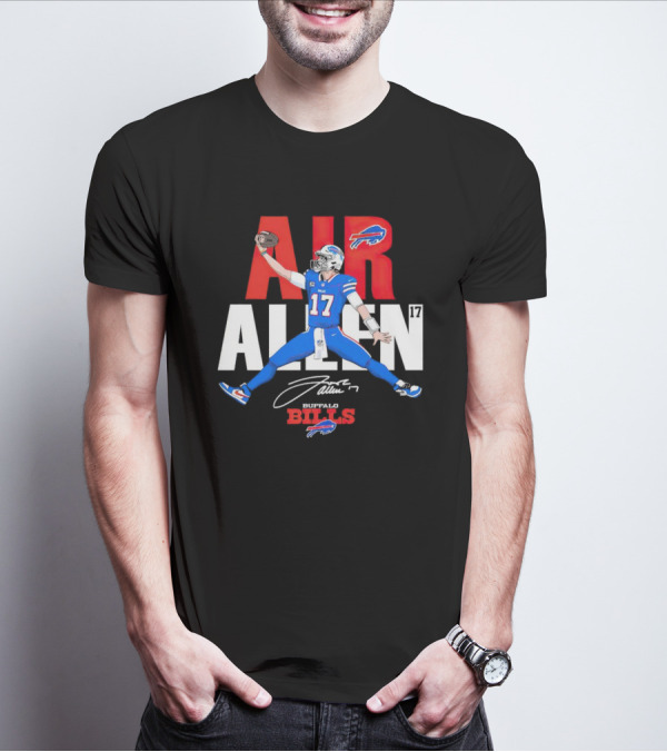 Josh Allen Air Buffalo Bills 17 Signature Football T-Shirt