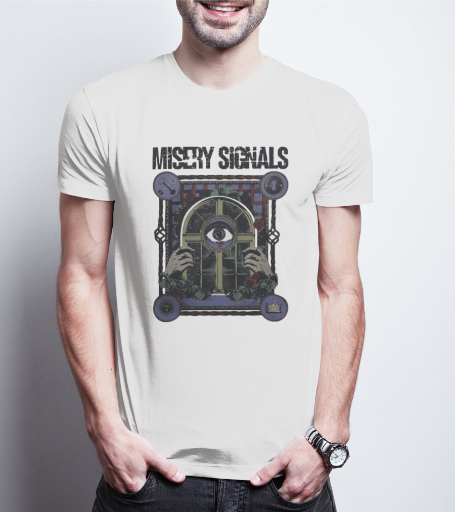 Misery Signals Echoes All-Seeing Eye Roses And Symbols T-Shirt