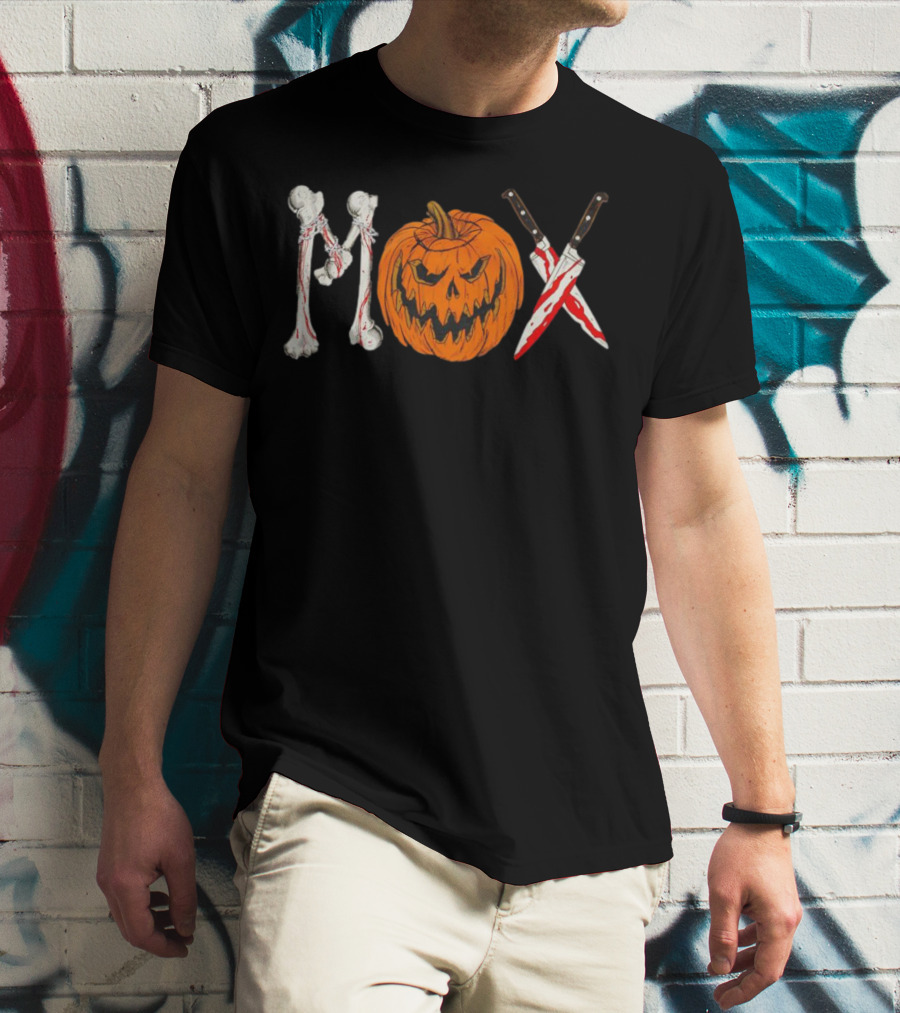 Mox Jon Moxley Halloween Bones Pumpkin Knives T-Shirt
