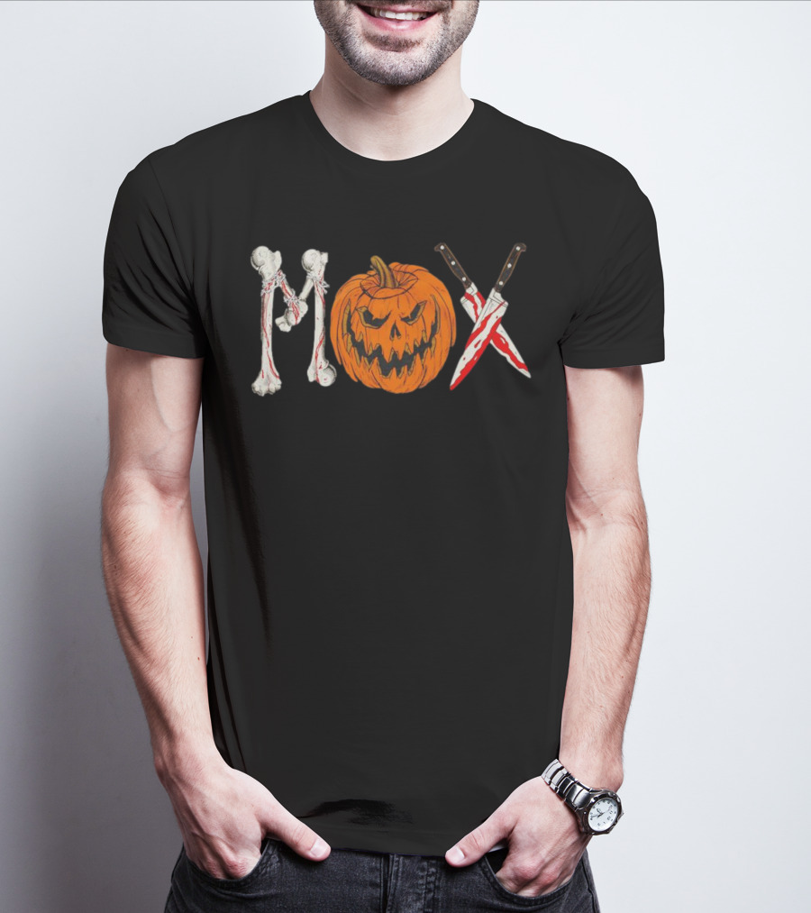 Mox Jon Moxley Halloween Bones Pumpkin Knives T-Shirt