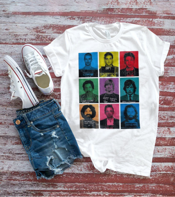 Police Department Mugshots Vintage Music Icons T-Shirt
