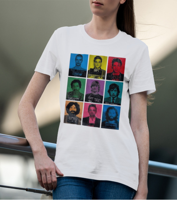 Police Department Mugshots Vintage Music Icons T-Shirt