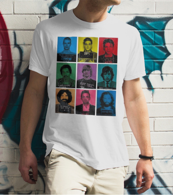 Police Department Mugshots Vintage Music Icons T-Shirt