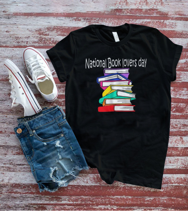 National Book Lovers Day Colorful Stack Of Books T-Shirt