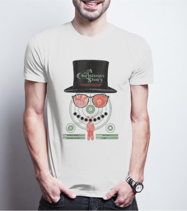 A Christmas Story Ralphie Parker Shooting Range With Top Hat And Glasses T-Shirt
