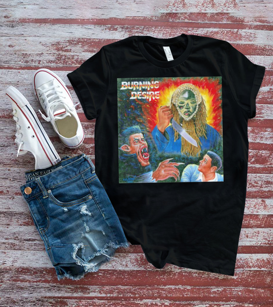 Burning Desire Album Cover Art Mask Knife Creature Mike T-Shirt