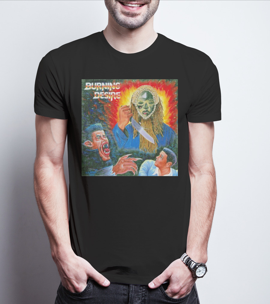 Burning Desire Album Cover Art Mask Knife Creature Mike T-Shirt