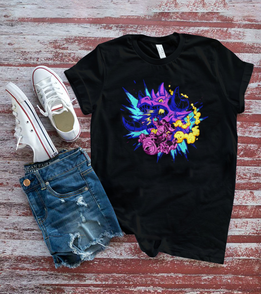 Blizzard Gear Warcraft Rumble Vibrant Dragon Mech Battle Explosion T-Shirt