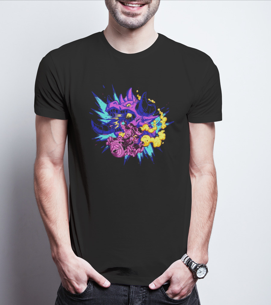 Blizzard Gear Warcraft Rumble Vibrant Dragon Mech Battle Explosion T-Shirt