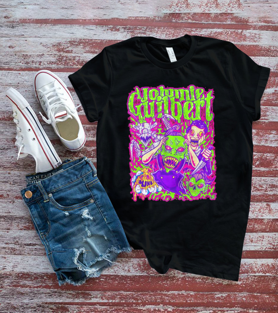 Johnnie Guilbert Haunted Ghouls Monster Faces T-Shirt