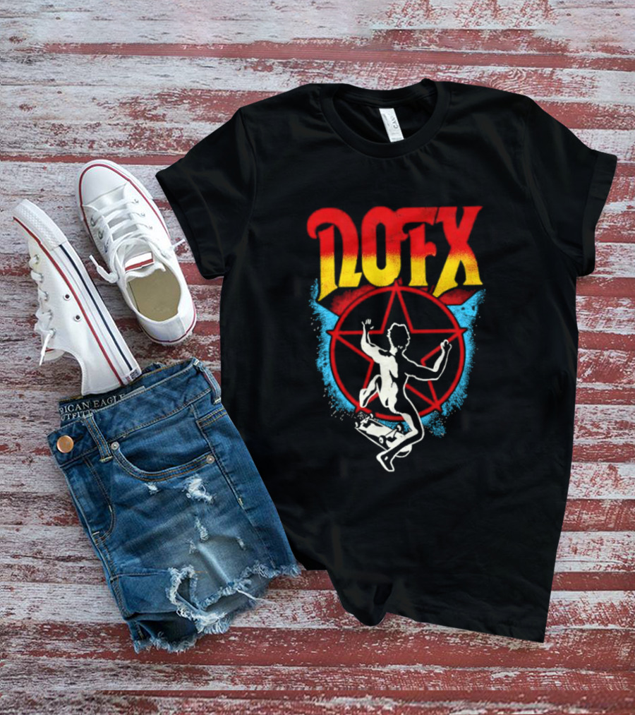 NOFX Skateboarding Pentagram Kickflip T-Shirt