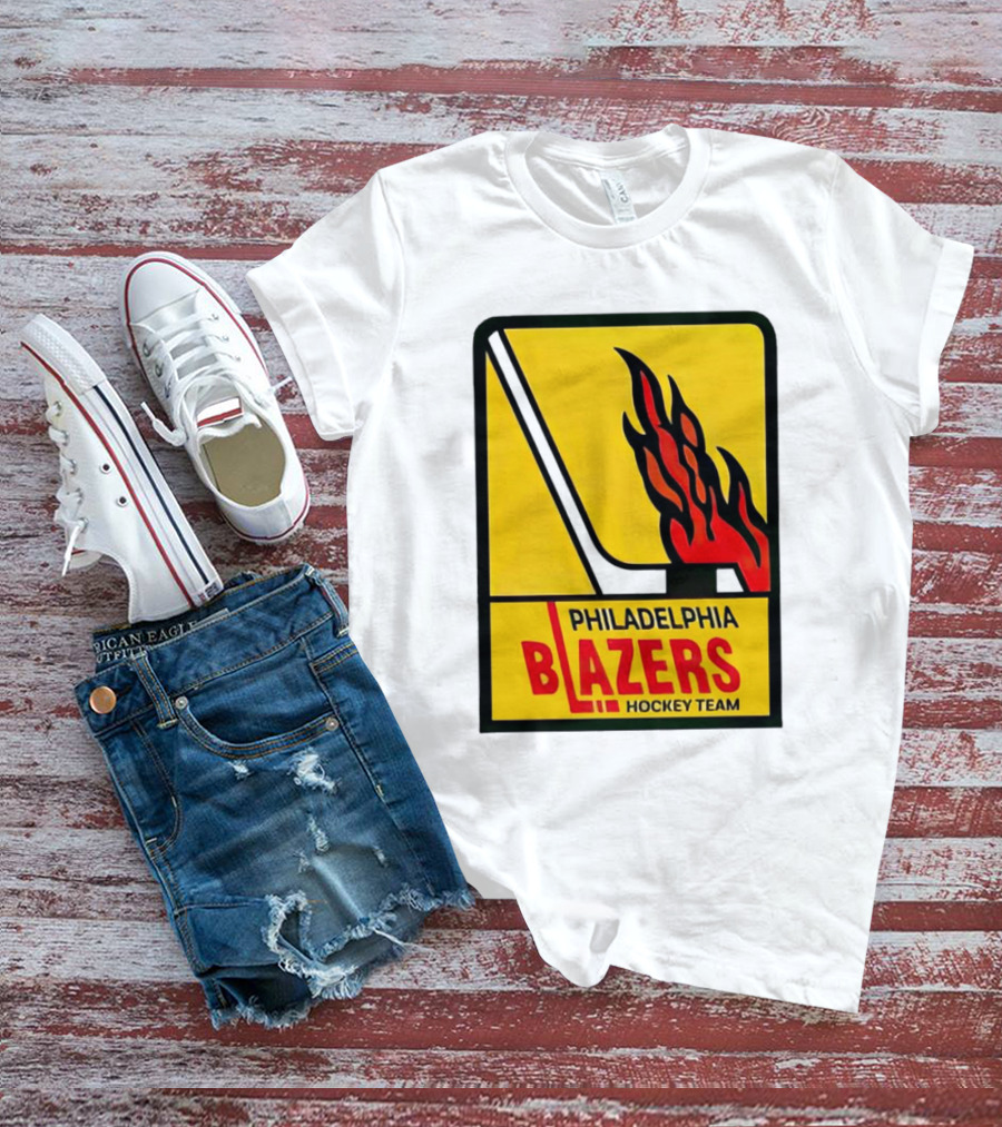 Philadelphia Blazers WHA Flames Hockey Team Vintage T-Shirt