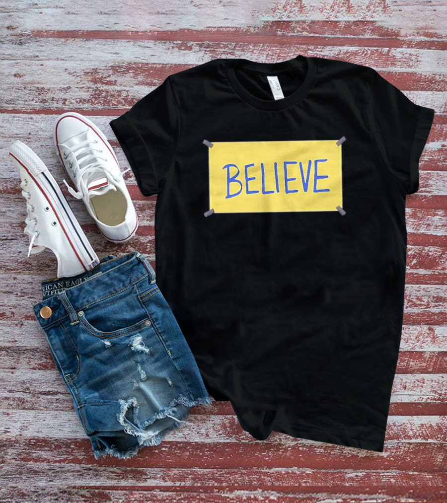 Phillies Believe Ted Believe Yellow Sign T-Shirt