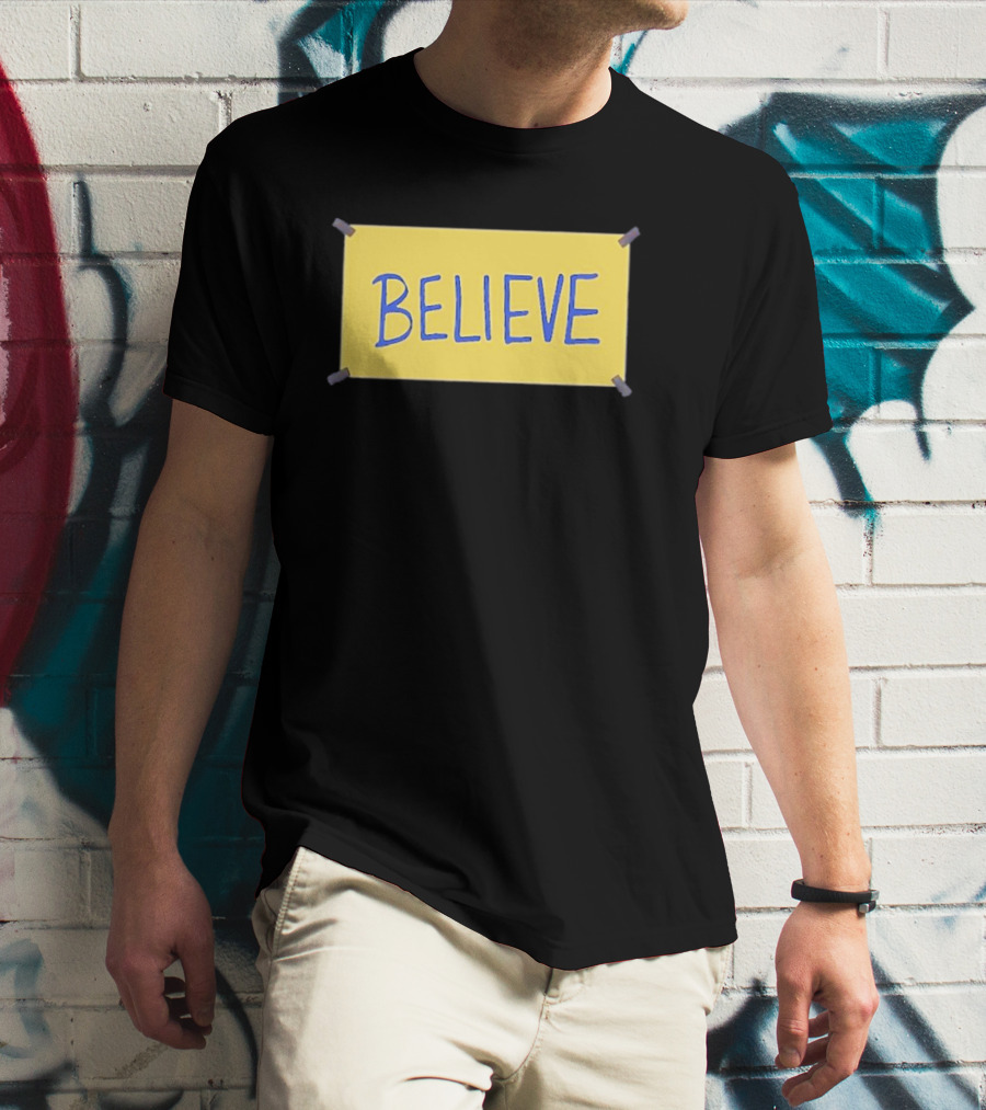 Phillies Believe Ted Believe Yellow Sign T-Shirt