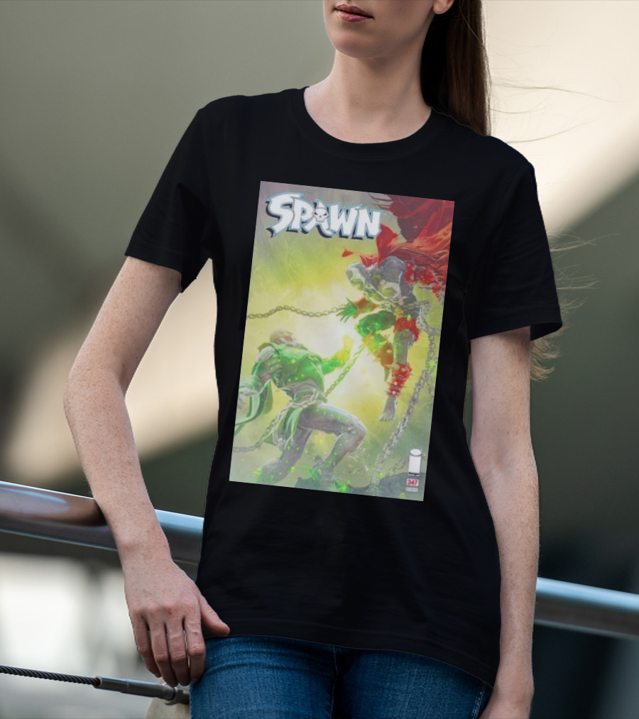 Spawn 347 Comic Cover Dark Hero Battle Chains T-Shirt