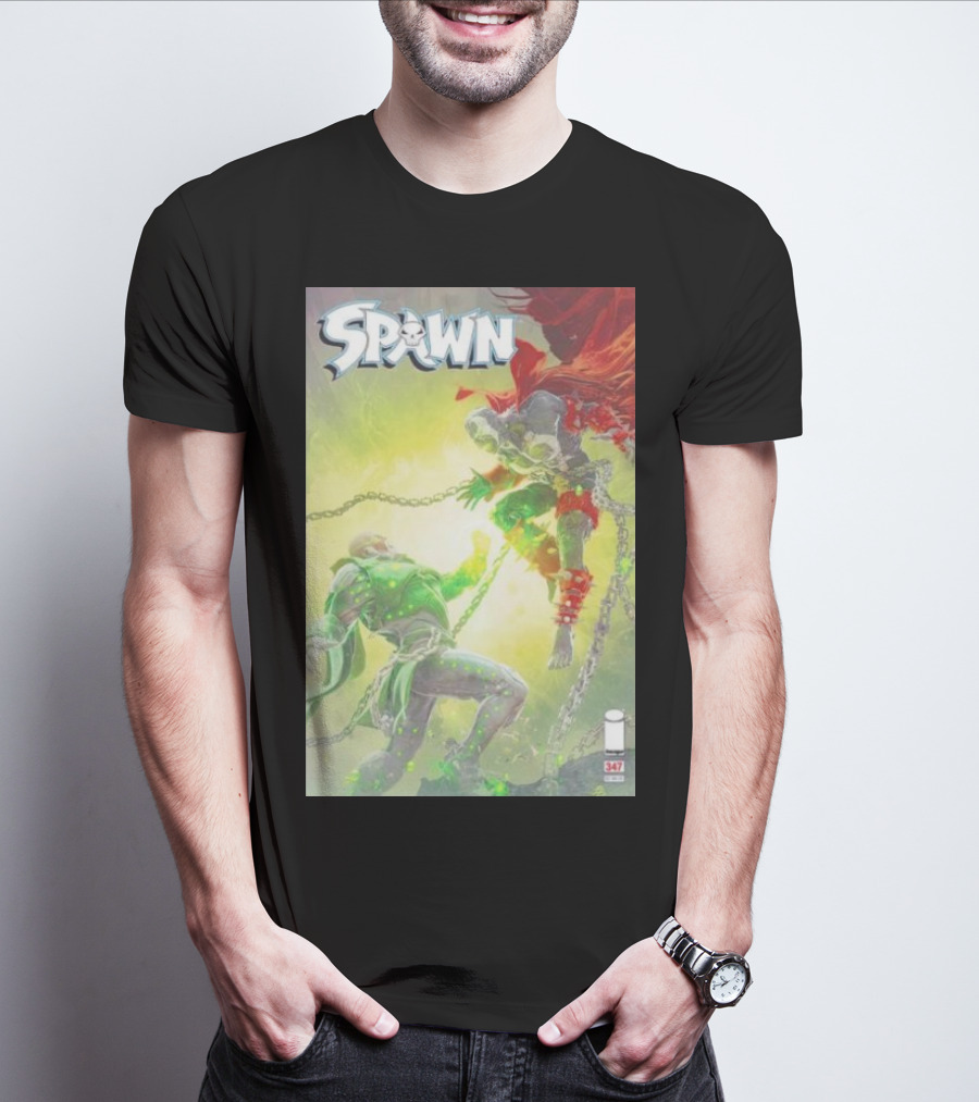 Spawn 347 Comic Cover Dark Hero Battle Chains T-Shirt