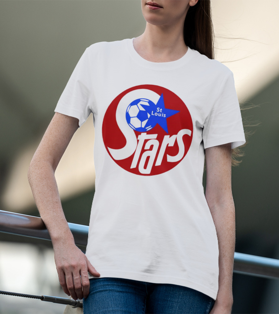 St Louis Stars Soccer 1977 NASL Classic Logo With Soccer Ball And Blue Star T-Shirt