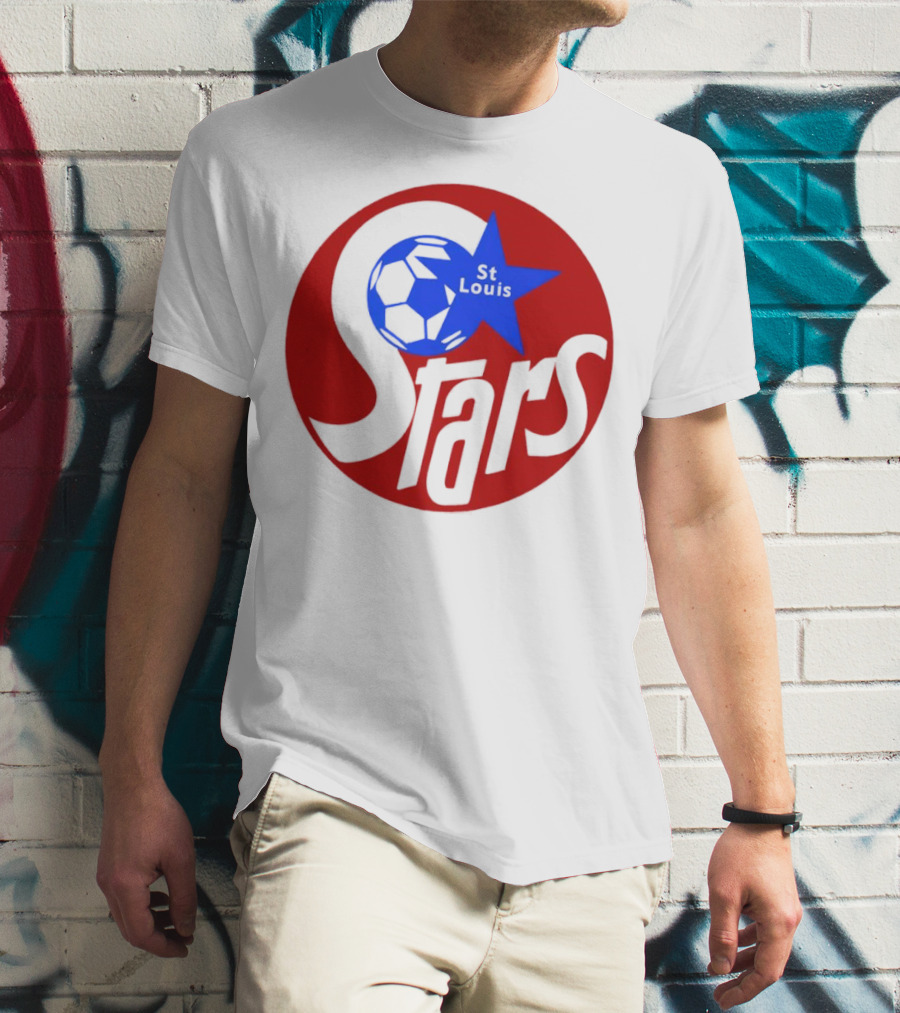 St Louis Stars Soccer 1977 NASL Classic Logo With Soccer Ball And Blue Star T-Shirt
